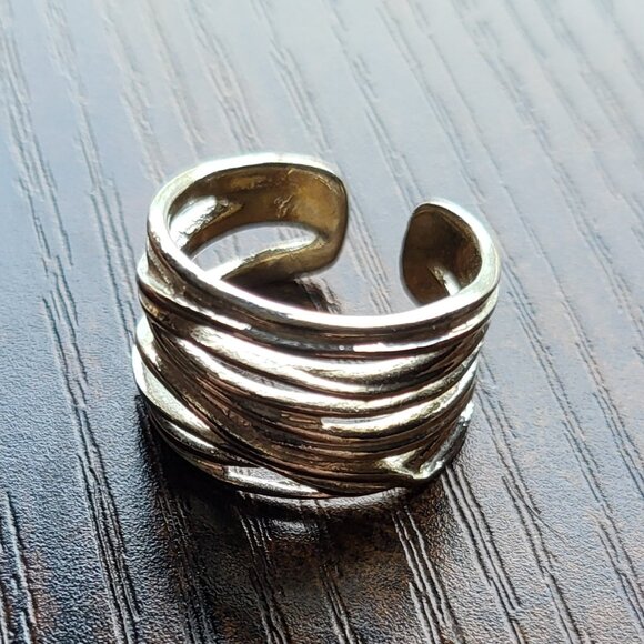 ADJUSTABLE STERLING SILVER RING - Picture 1 of 3